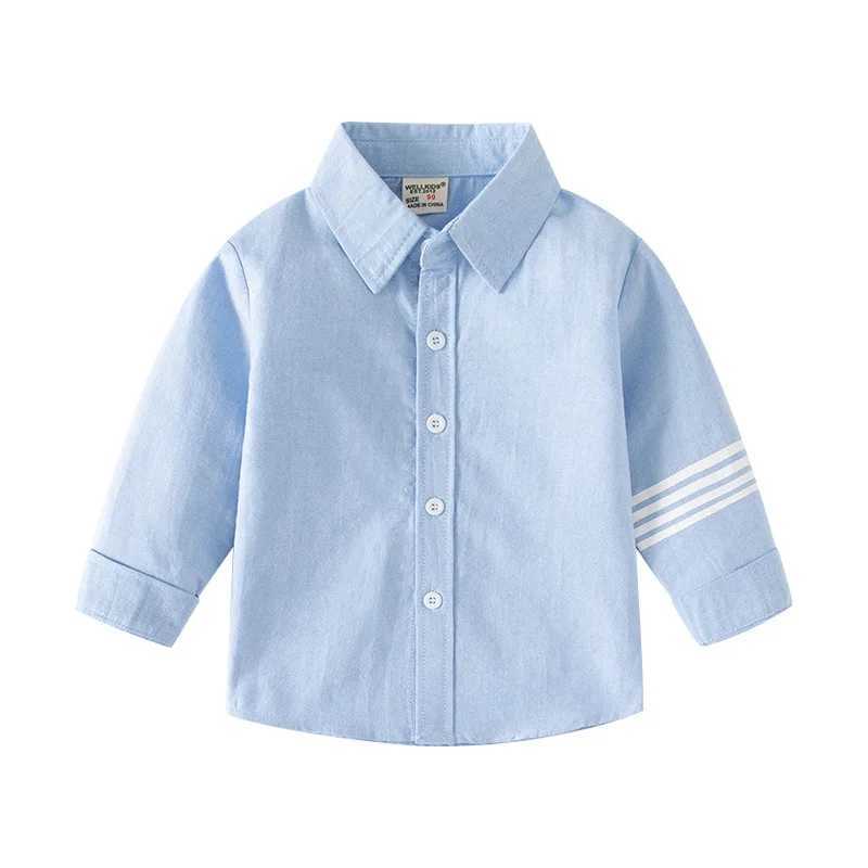 100 Cotton Long Sleeve Gentleman Boys Shirts Spring Autumn Kids Clothes Boutique Kids Clothing Solid Tees Toddler Baby Shirts C251007