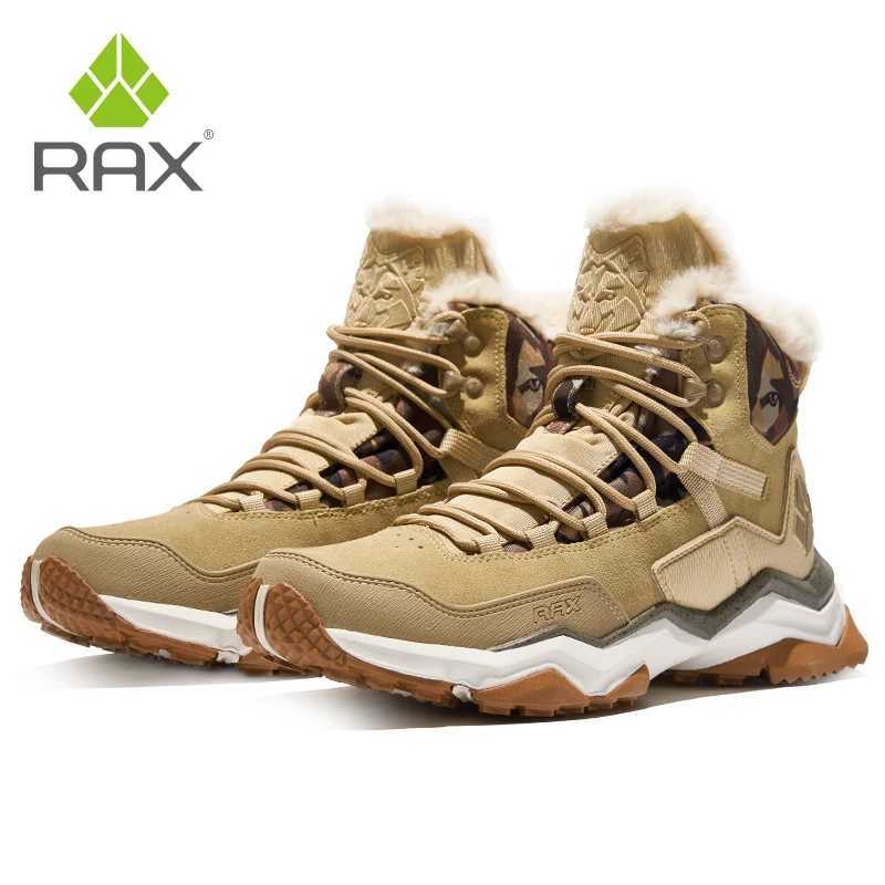 RAX Waterproof Hiking Shoes Men Winter Outdoor Sneakers for Men Snow Boots Plush Mountain Snowboots Outdoor Tourism Jogging Shoe J251007