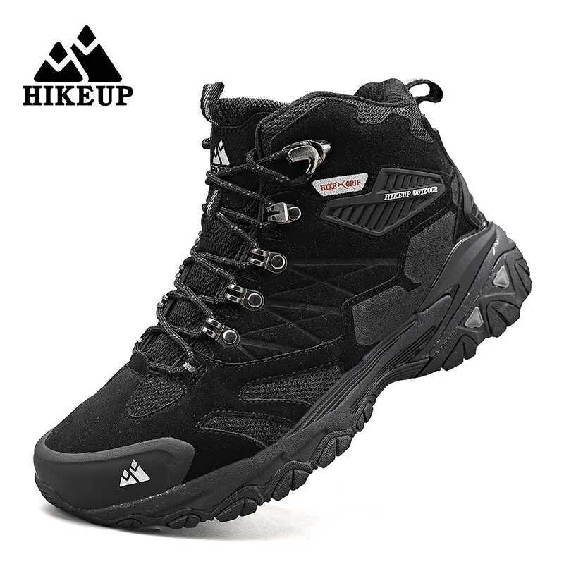 HIKEUP Brand Professional Outdoor Hiking Boot Genuine Leather Trekking Mountain Sneakers Camping Men Shoes Tactical Hunting Boot J251007