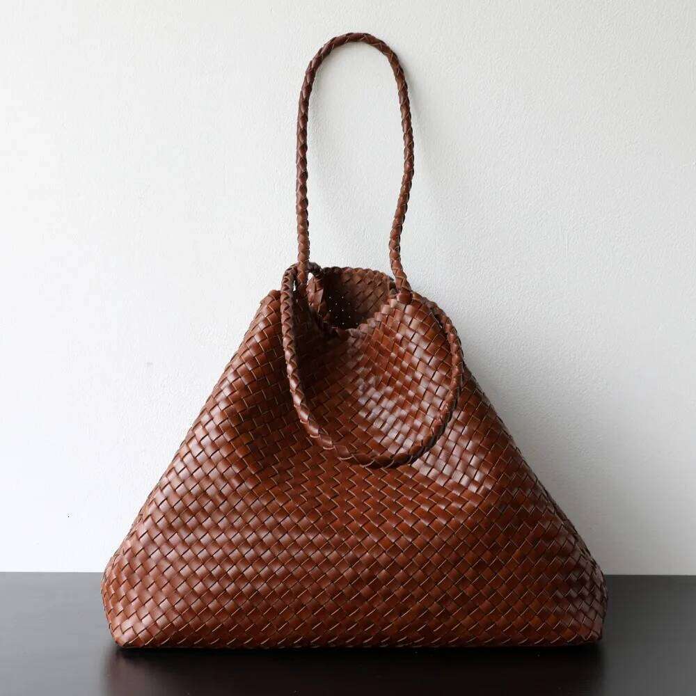 Best Seller Light High Sense Retro Large Capacity Commuting Vegetable Tanned Cowhide Pure Handmade Big Bag Genuine Leather Tote