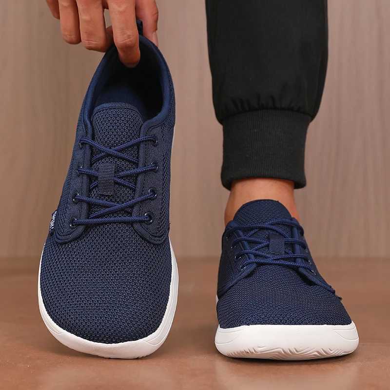Mens Shoes Sneakers Wide Toe Barefoot Casual Wide Last Fashionable Canvas Black Flat Board Shoes Breathable Mesh Mens Shoes J251007