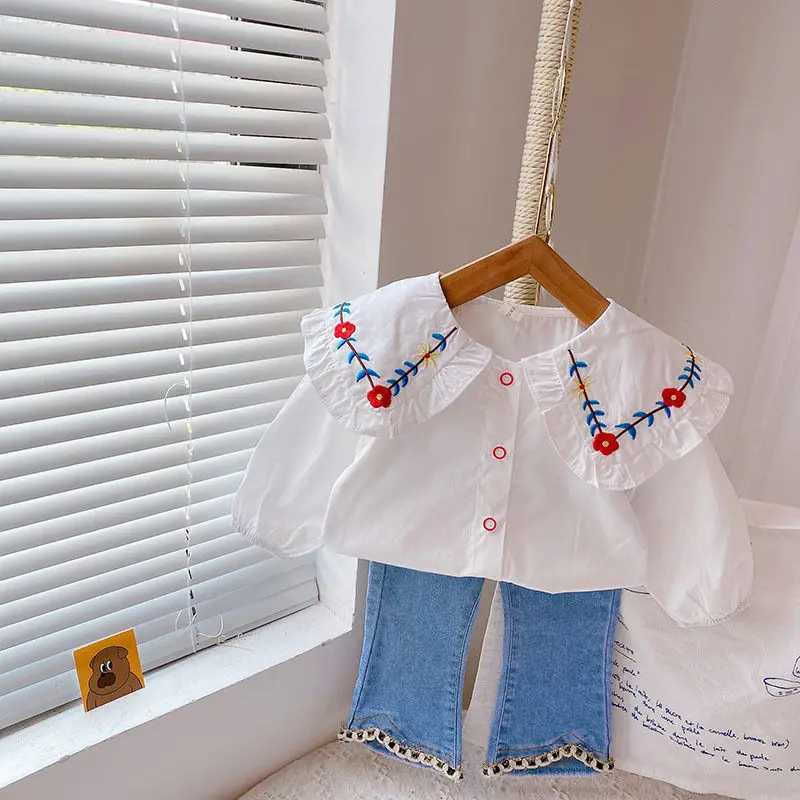 Girls Shirts Spring and Autumn New Baby Fashionable Pure Cotton Shirts 2023 New Korean Childrens Top 06Y C251007