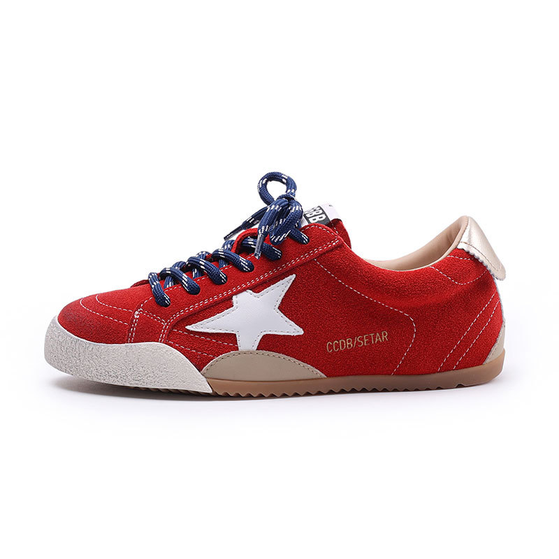 Premium Luxury Shoes 2025 Women's Genuine Leather Sneakers with Star Print Breathable Soft Sole Flat Fashion Shoes Free Shipping