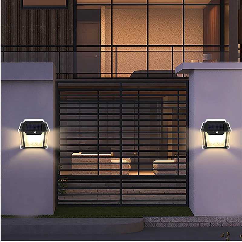 LED Solar Tungsten Light Human Body Induction Solar Wall Lamp Waterproof House Garden Yard Street Emergency Night Filament Lamps C251007