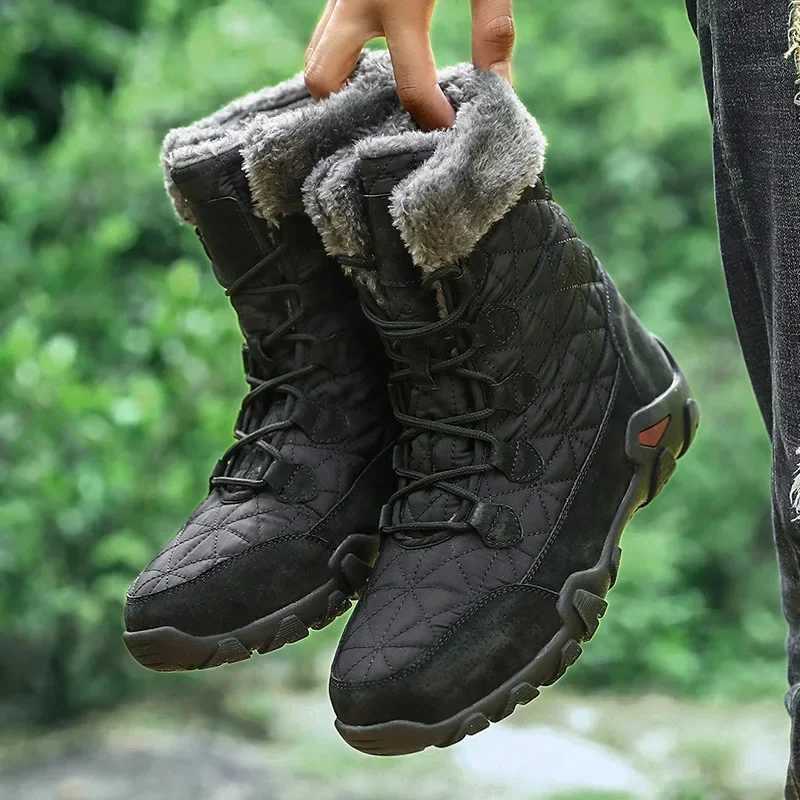 Winter Mens Hiking Shoes Outdoor Mens Snow Boots Velvet Comfortable Work Mens Boot Mountaineering Travel Casual Cotton Shoes J251007