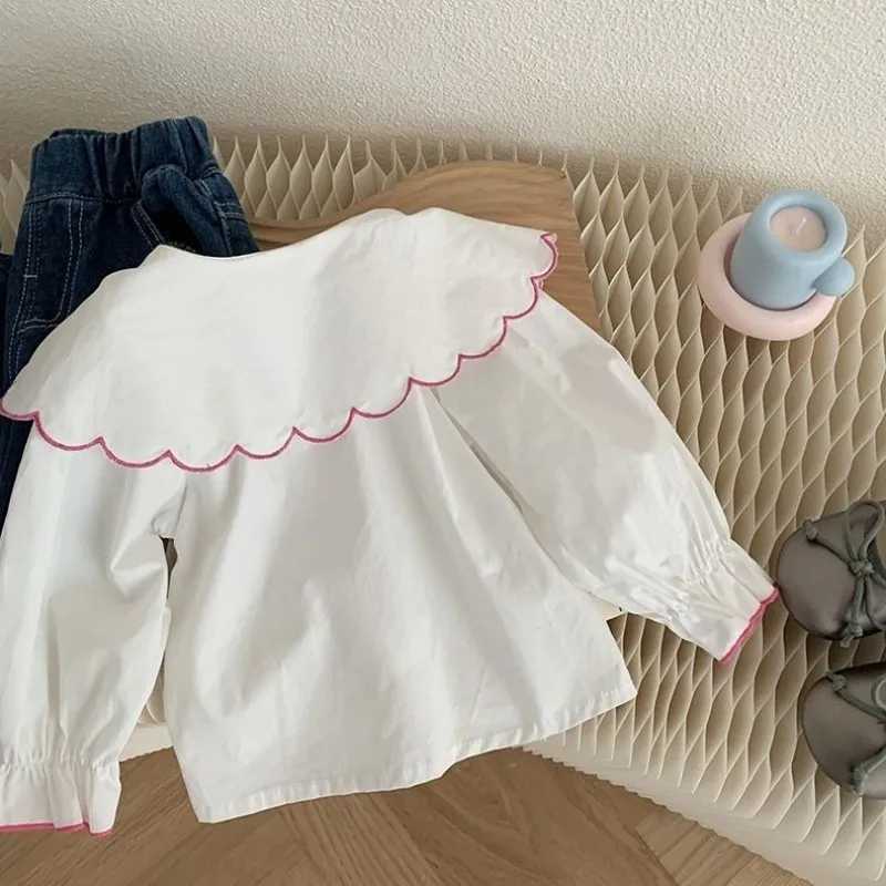 Girls Shirts Spring and Autumn New Baby Fashionable Pure Cotton Shirts 2023 New Korean Childrens Top 06Y C251007