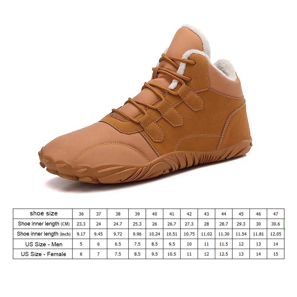 Barefoot Snow Boots Warm Fur Shoes Non Slip Outdoor Trekking Shoes Thermal Minimalist Ankle Boots Comfortable for Autumn Winter J251007