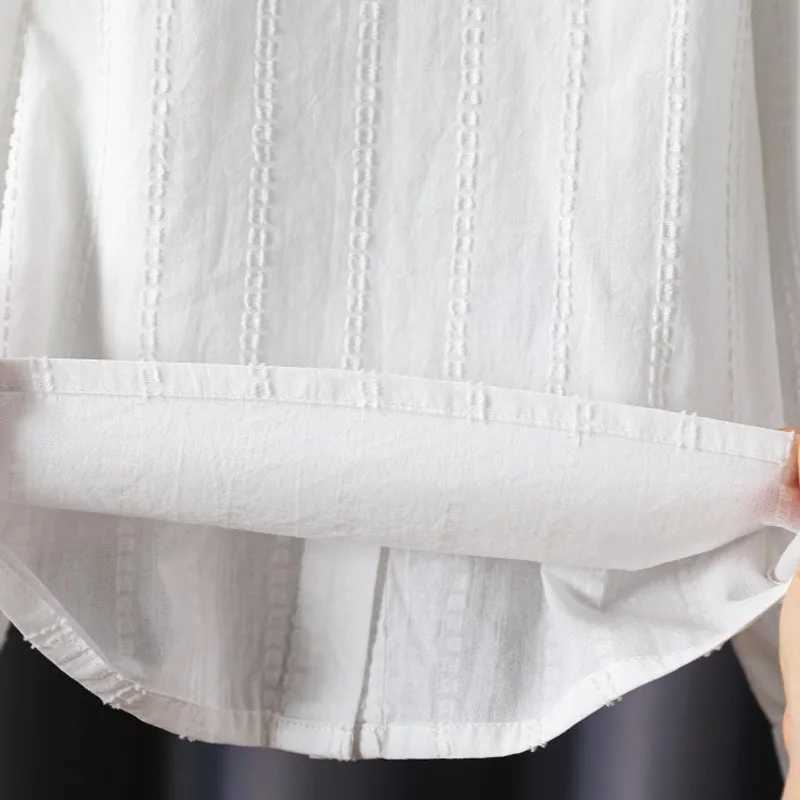 Girls Shirts Long Sleeve Spring Autumn 2025 Children White Blouse Academy Style Tops for Kids Teenager School Uniform Clothes C251007