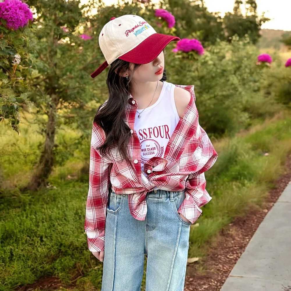 Plaid Shirts for Kids Baby Girls Spring Preppy Shirts Fashion Clothes Autumn Girls Tops Long Sleeve Children Clothing for 314Y C251007