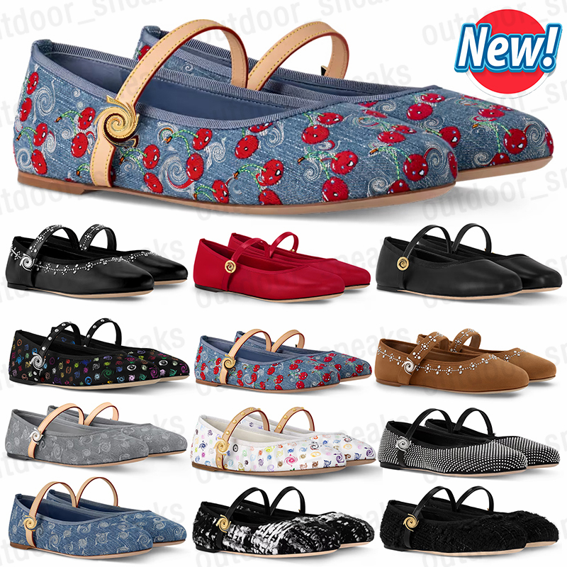 ballet heels designer mules lvs shoes luxury slides Satin ballerina heels Platform Bowknot Shallow Mouth Romy flats flat sandals women sandalias de lujo