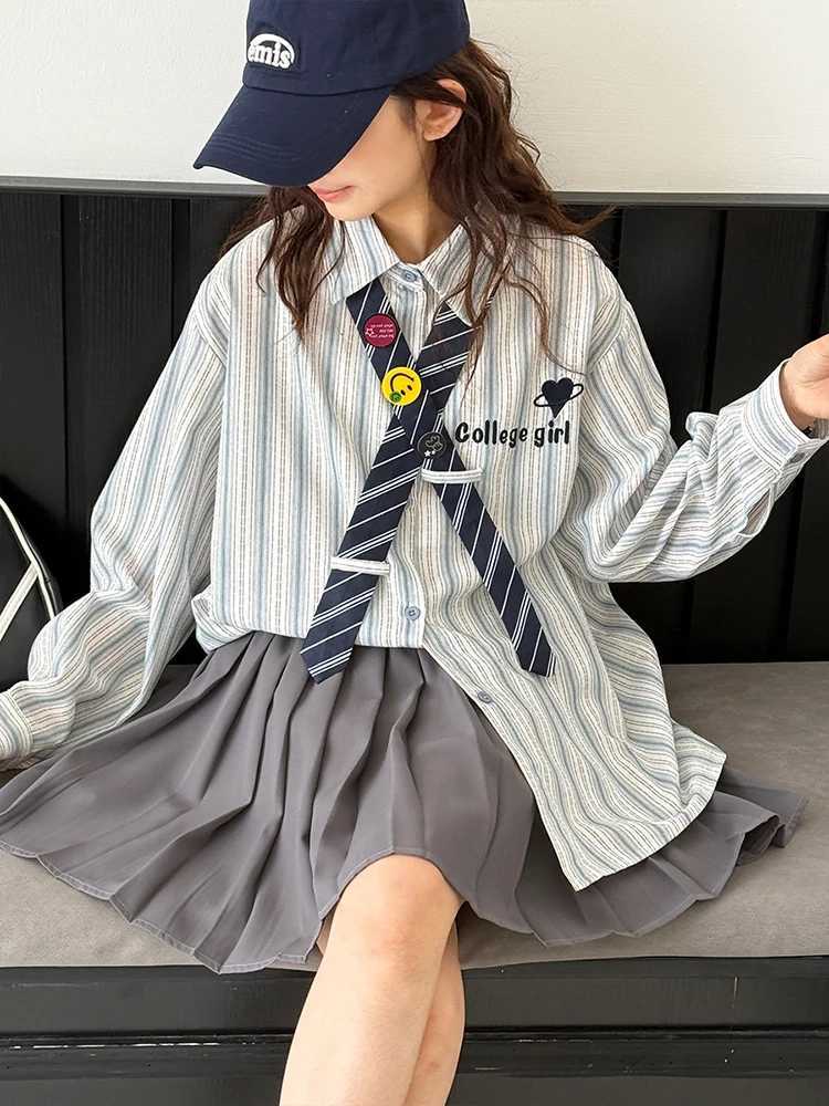 Girls College Style Shirt 2025 Autumn New Style Childrens Fashionable Shirt Childrens Clothing Top C251007