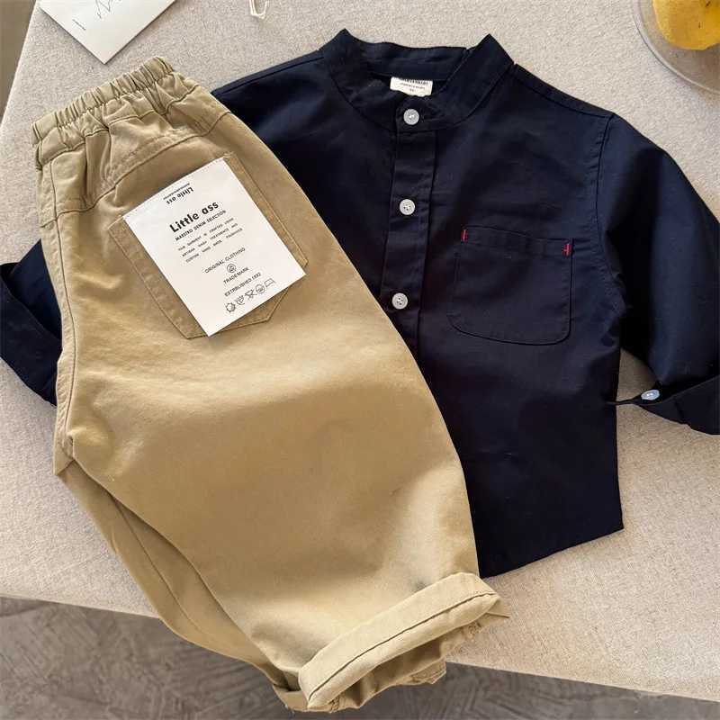 Baby Boys Blouses Toddler Striped Blouse Kids LongSleeved Top Girls Lapel Pocket Shirts 2025 Spring Autumn Childrens Clothing C251007