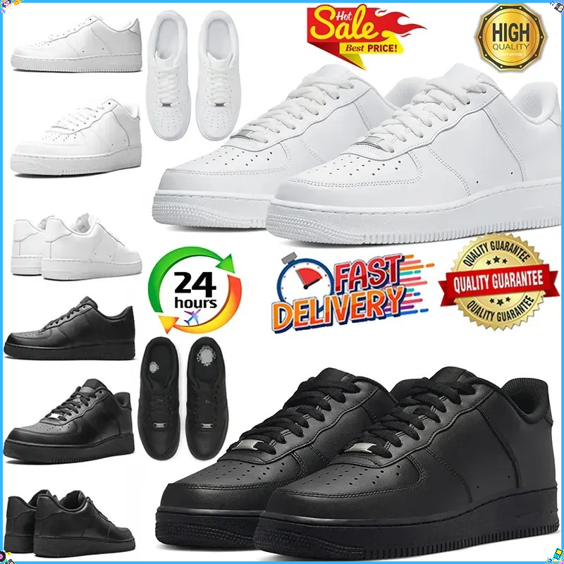 Designer Men's shoes one Casual shoes men women 1 low Triple White Black mens womens trainers sports outdoor platform shoe classic flat sneakers