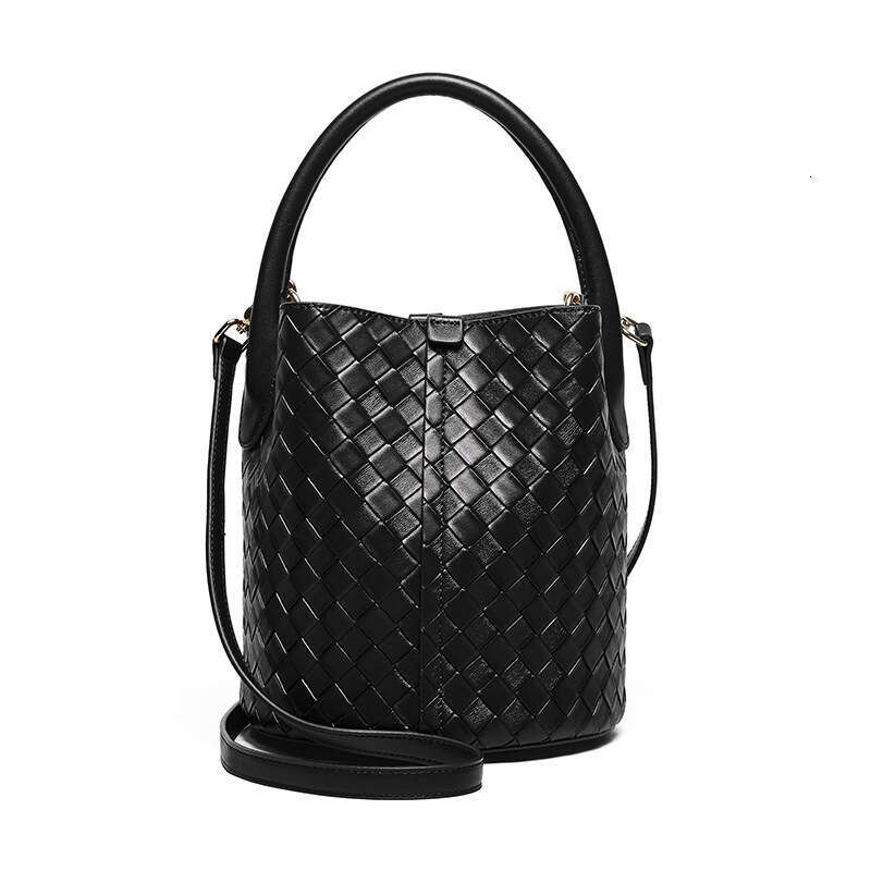 Luxury bag High End Feel New Women s Genuine Leather Handbag Versatile Woven Bucket Shoulder Crossbody Bag for