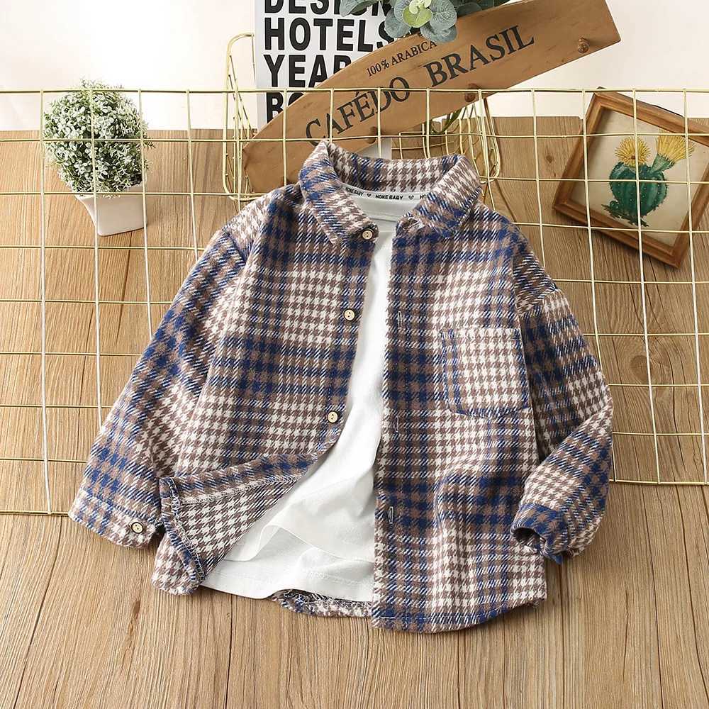 Kids Shirts Boys and Girls Shirts Plaid Printed Girls Blouse Children Clothing for Boys Blouses 2 To 8 Years C251007