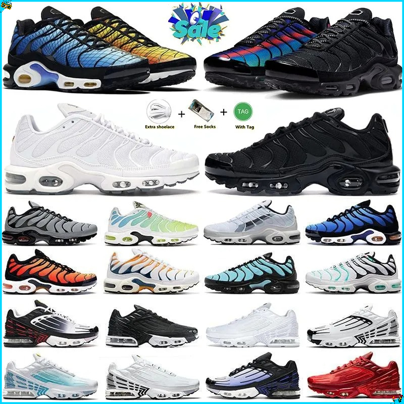 3Designer Tn Plus Running Shoes 3.0 tns Triple Black White Green Royal Blue Unity 25th Anniversary Men Women Metallic Silver Grey Reflective Trainers Sports Sneakers
