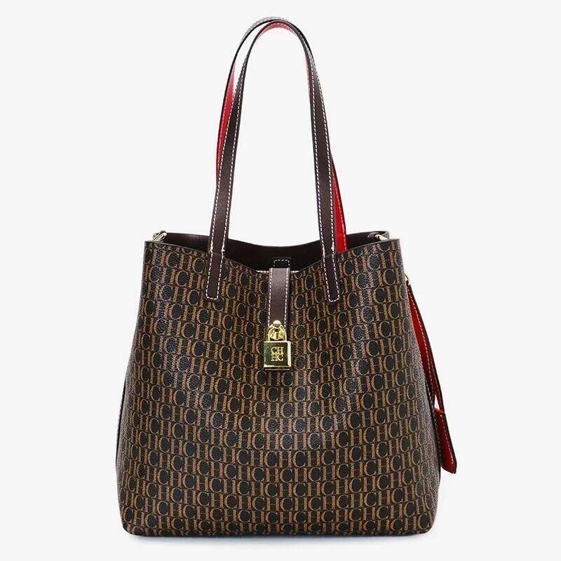 CH Brand Women's Shoulder Bag Elegant Light Practical With Bags Pure Color Simple Large Capacity Casual Resistant