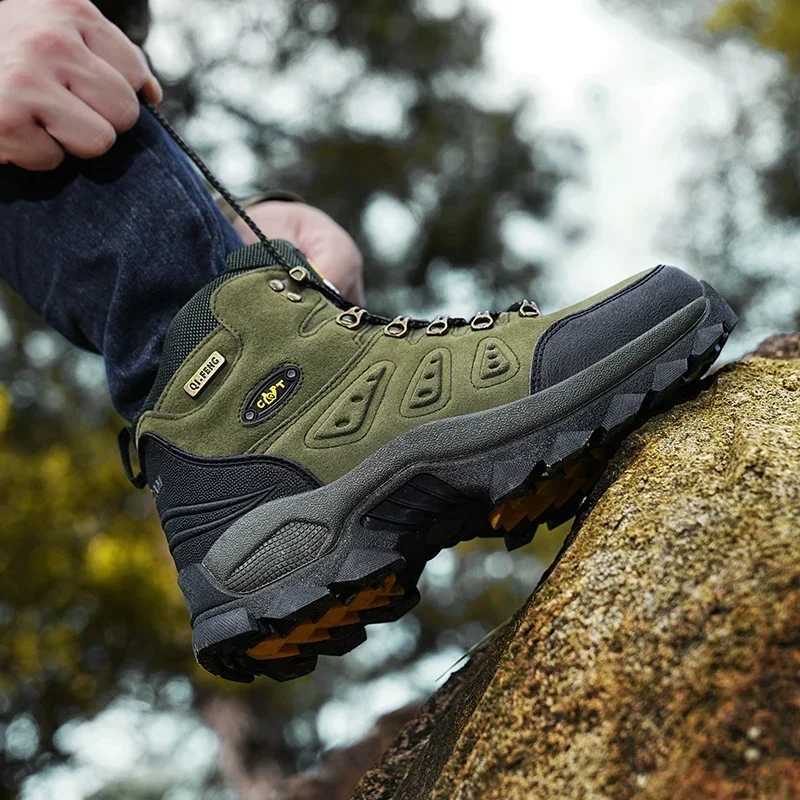 PLUS SIZE Unisex HighTop Adventure Sneakers Durable Grip NonSlip LaceUp Comfort Ideal for Outdoor Hiking Boots Men Footwear J251007