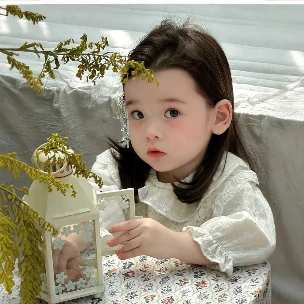 Childrens Clothing 2025 Spring New Style Girls Shirt Childrens French Top Doll Shirt Baby Lace Vest Shirt Trend C251007