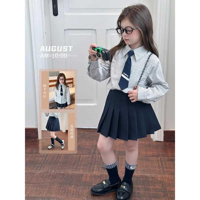 2025Boys and Girls Spring and Autumn New Korean Style Casual College Style Shirt Tops C251007