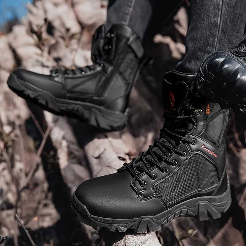 Outdoor Hiking Shoes Men Comfortable Wearresistant Combat Boots Men Thicksoled Shockabsorbing Casual Ankle Boots Men J251007