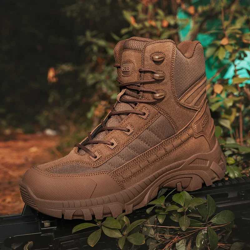 Mens Boots High Quality Hiking Boots Mens Outdoor Boots Non Slip High Top Training Boots Mens Plus Size Jungle Hunting Boots J251007