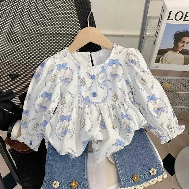 Girls Shirt 2025 New Fashionable Girl Baby Princess Top Childrens Blouse Spring and Autumn Childrens Shirt C251007