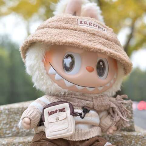 38Cm Big Labubu Doll Dress Be Latte Vinyl Plush Doll Action Figure Original Overalls Stuffed Toy Figurine Bust Pop In Stock