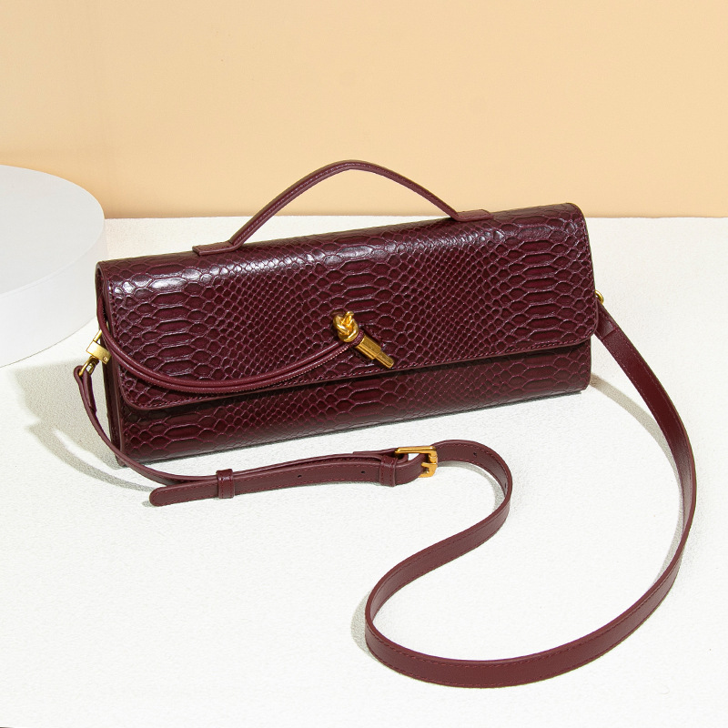 High-end New Fashion Crocodile Pattern Flap Clutch Accordion Evening Shoulder Crossbody Bag for Women