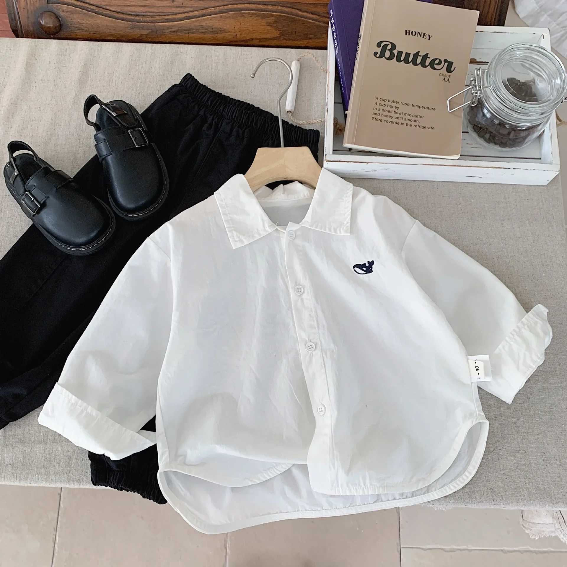 New Child Shirt Comfort Cartoon Versatile Casual Girl Clothing Simple Soft Child Clothing Cute Trendy Spring Long Sleeved Shirt C251007