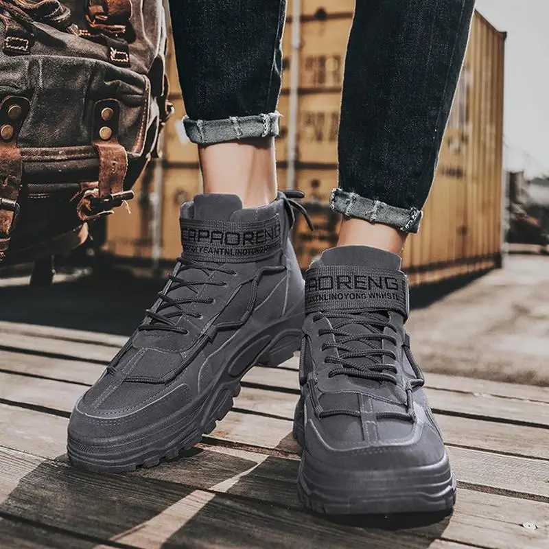 Mens High Top Hiking Boots NonSlip Outdoor Trekking Tactical Military Boots Ankle Protctor Camping Climbing Biking Work Shoes J251007