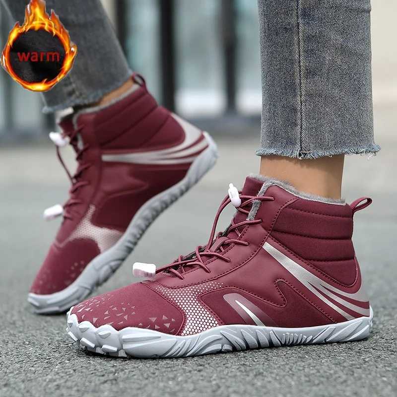Winter Unisex Barefoot Snow Boots Plush Warm Ankle Boots Men Women Nonslip Outdoor Waterproof Hiking Shoes Casual Cotton Shoes J251007
