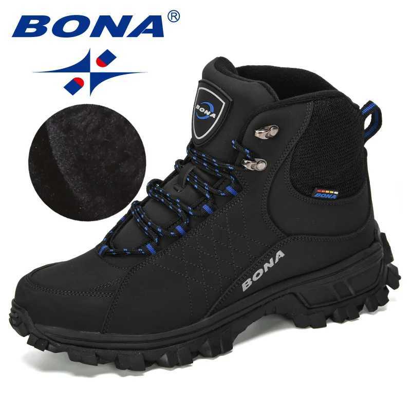 BONA New Designers Men Ankle Hiking Boots Plus Size Fashion Classic Trekking Footwear Outdoor Plush Winter Boots Man Comfy J251007