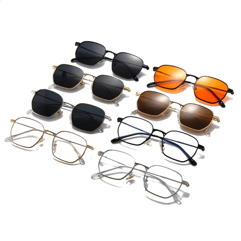 SOEI Fashion Square Women Sunglasses Retro Clear Lens Metal Frame Men Punk Orange Sun Glasses Shades UV400 250929