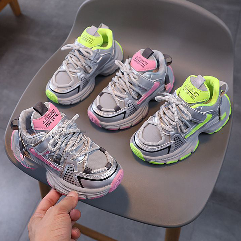 Children High Platform Sneakers Fashion Pink Green Girls Shoes Umshop Toddler Kids Shoes for Boys Thick Sole Sports Tennis Shoes Sizes 21 - 36 U0317