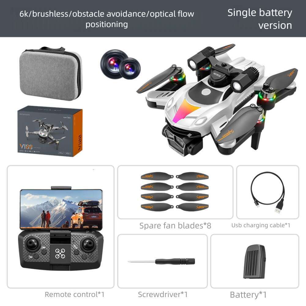 New Product V Drone Brushless Aerial Photography Quadcopter Long Endurance K Obstacle Avoidance Remote Control Aircraft Toy