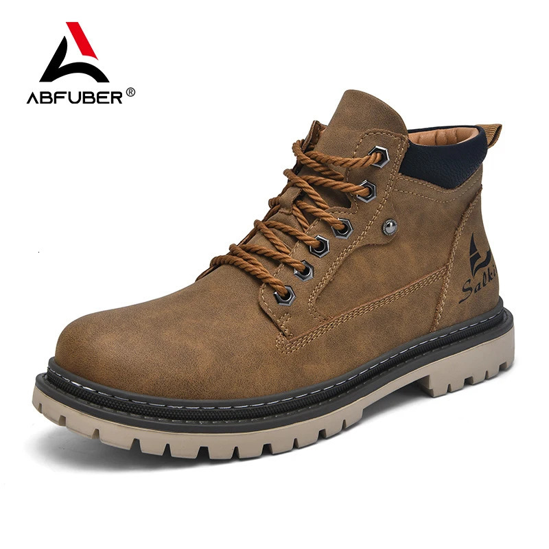 Handmade Men Boots Ankle Winter Leather Shoes Autumn Outdoor Hiking Boots Sneakers Hombres Botas High Top Footwear Anti Slip 251010