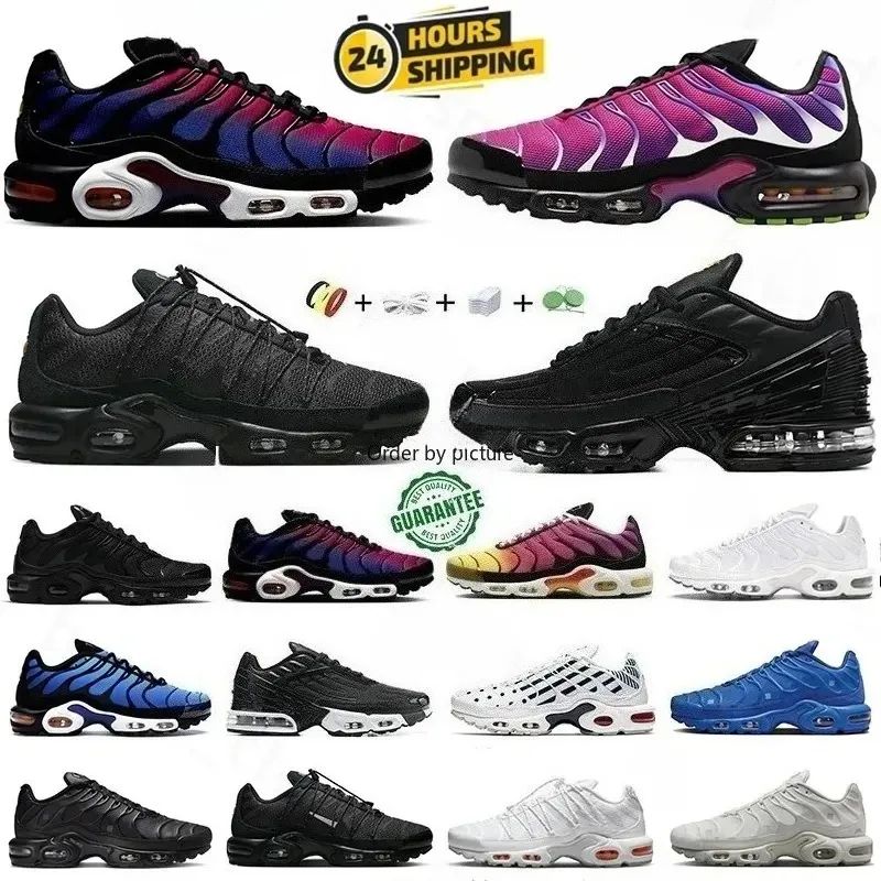 2025 Designer Tn Plus tns Running Shoes Men Women Triple White Black Sky Blue Gradient tns Tennis Breathable Mens Trainers outdoor Sports Sneakers