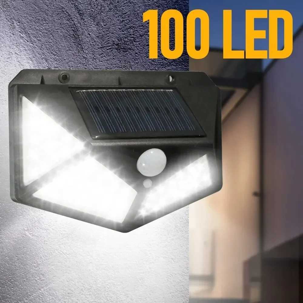Solar Light Outdoor 100 LED Solar Lights with Motion Sensor 3000LM Waterproof IP65 Solar Powered Wall Light for Garden Yard Path C251007