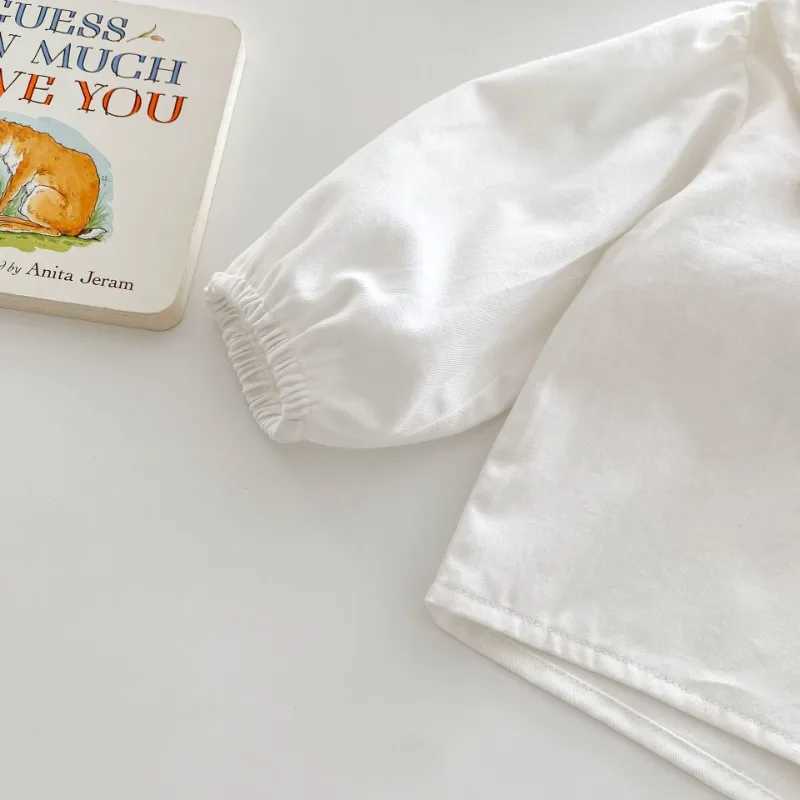 Stylish Baby Girls Flower Embroidery Shirts 05 Years Old Cartoon Lapel Girls Cotton Cardigan Childrens Casual Shirt Outerwear C251007