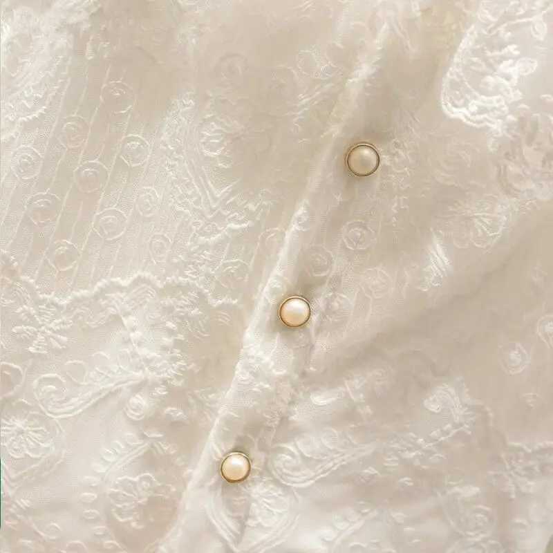 Girls White Long Sleeve Shirt Spring and Autumn New Style Childrens Western Double Collar Shirt Korean 110170cm C251007