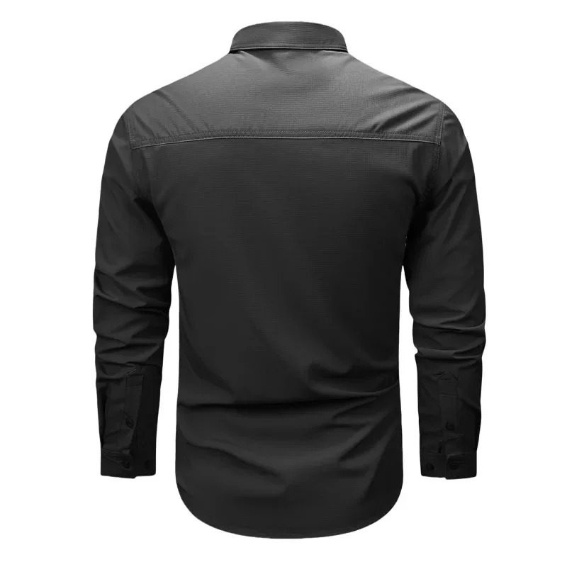 Spring Autumn Men Long Sleeved Shirt Men Tactical Work Shirts Tops Outdoor Multipocket Quick Drying Hiking Fishing Cargo Shirts 250922 - view 5