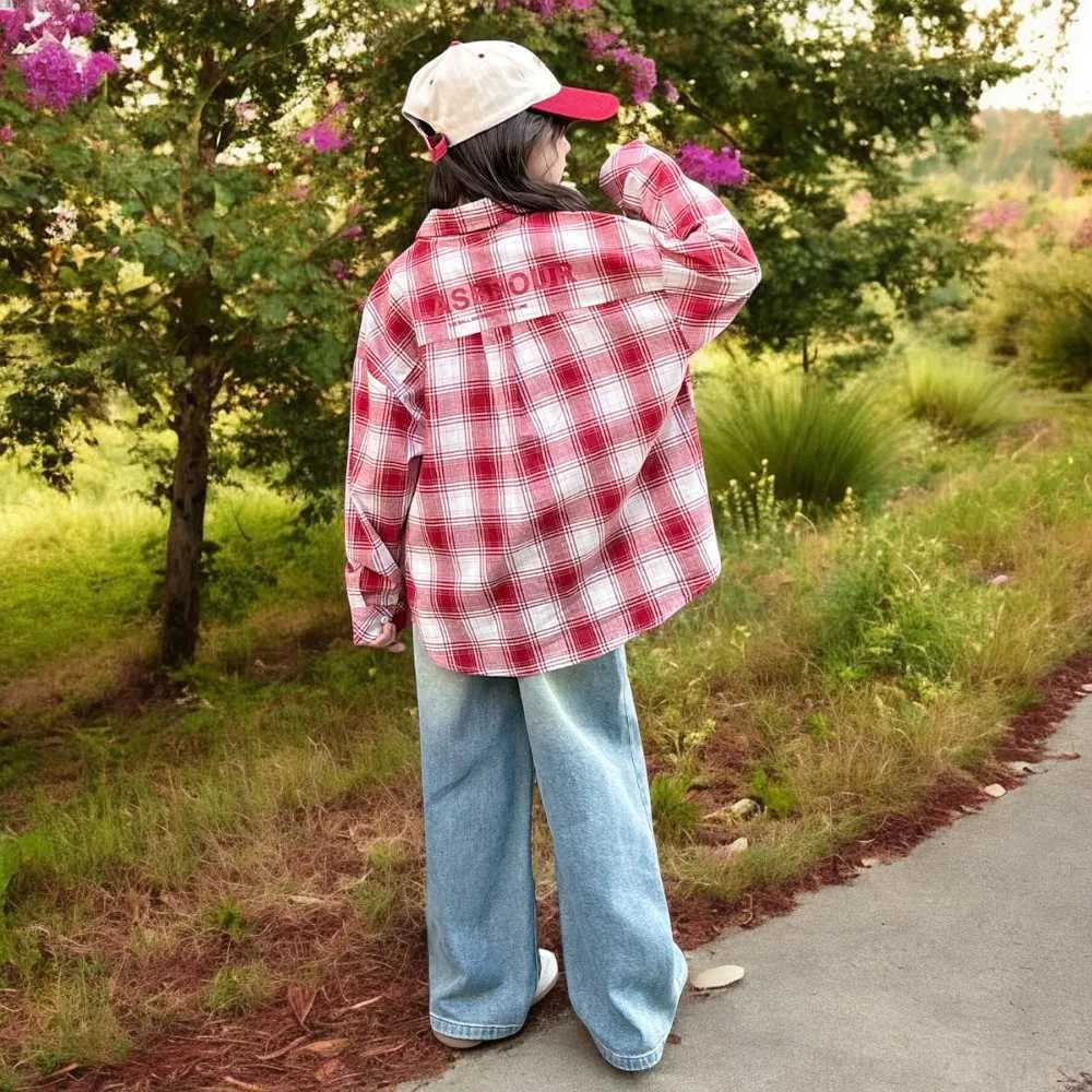 Plaid Shirts for Kids Baby Girls Spring Preppy Shirts Fashion Clothes Autumn Girls Tops Long Sleeve Children Clothing for 314Y C251007