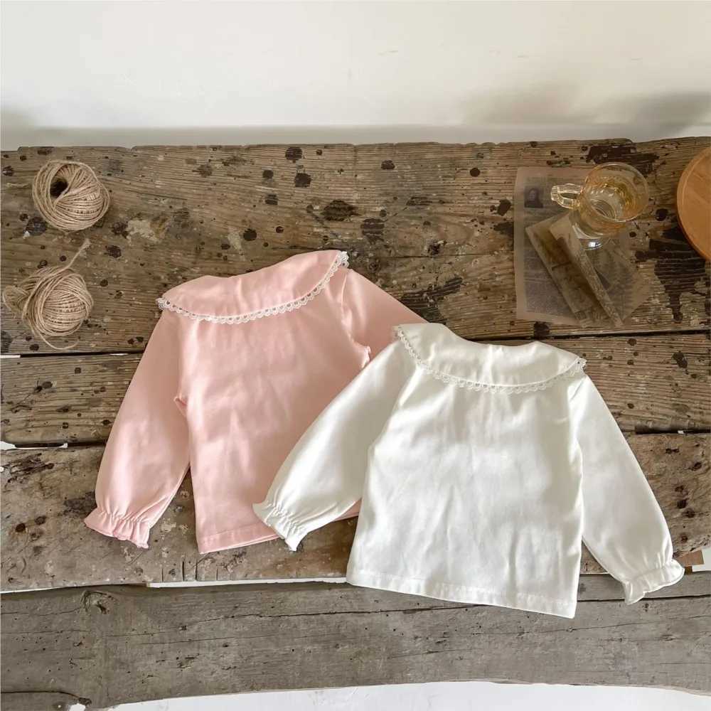 2025 Baby Girls Spring Autumn Clothes Cotton Sweet Lace Embroidery Tops Shirts Kids Children Princess Sweaters Clothing 1 2 3 C251007