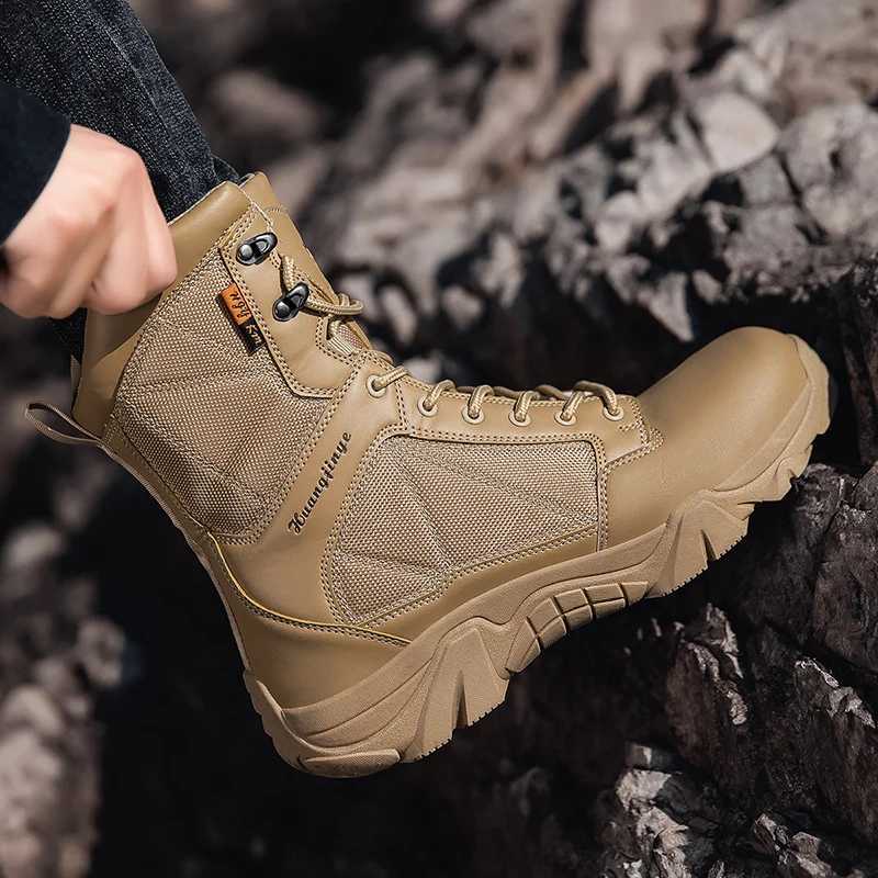Outdoor Hiking Shoes Men Comfortable Wearresistant Combat Boots Men Thicksoled Shockabsorbing Casual Ankle Boots Men J251007