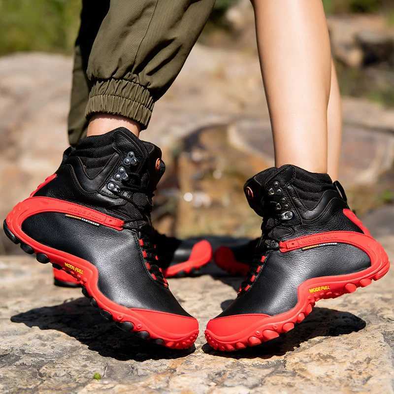 Cow Leather Men Winter Hiking Boots For Women Outdoor Waterproof Treeking Snow Shoes Climbing Mountain Hunting Walking Sneakers J251007