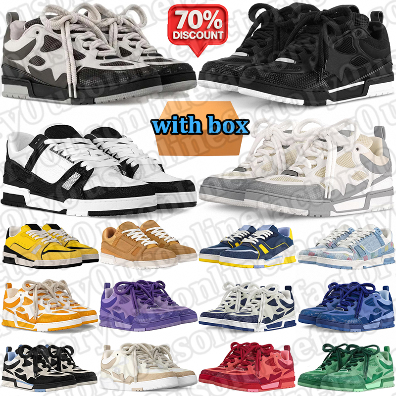 free shipping with box men women designer shoes stylish trainers mens casual skate sneakers durable tennis jogging walking black white blue ivory shoe