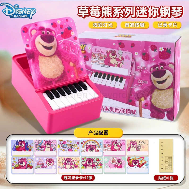 Disney Lotso Piano Kawaii Anime Cartoon Printed Accessories Small Piano Female Home Bedroom Decoration Ornament Gift H251007