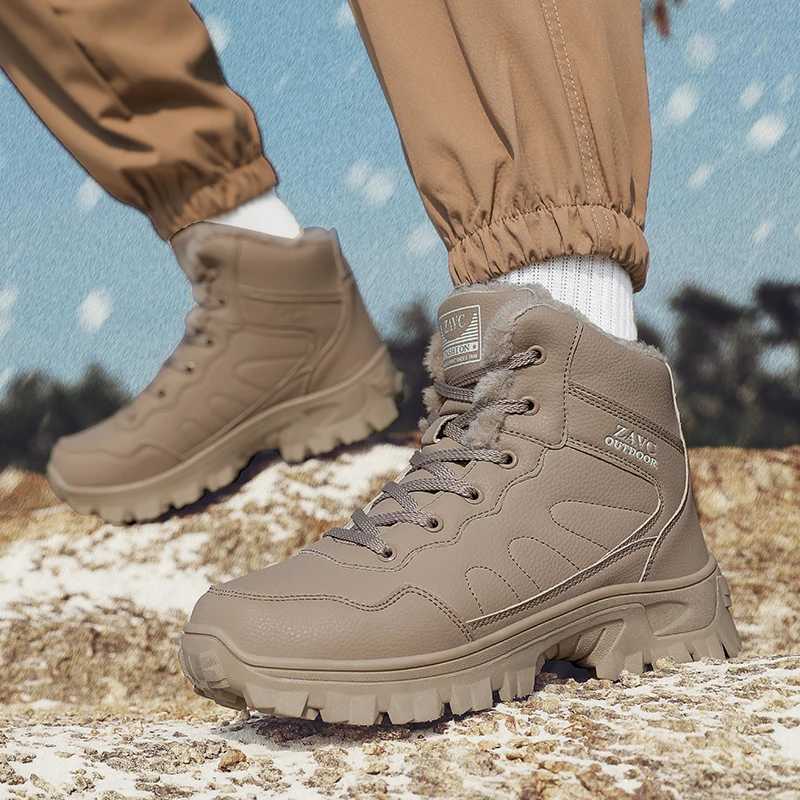 Winter Hiking Boots Mens High Top Waterproof Snow Boots Thick Plus Warm Mountain Climbing Ankle Boots Tourism Jogging Shoes J251007