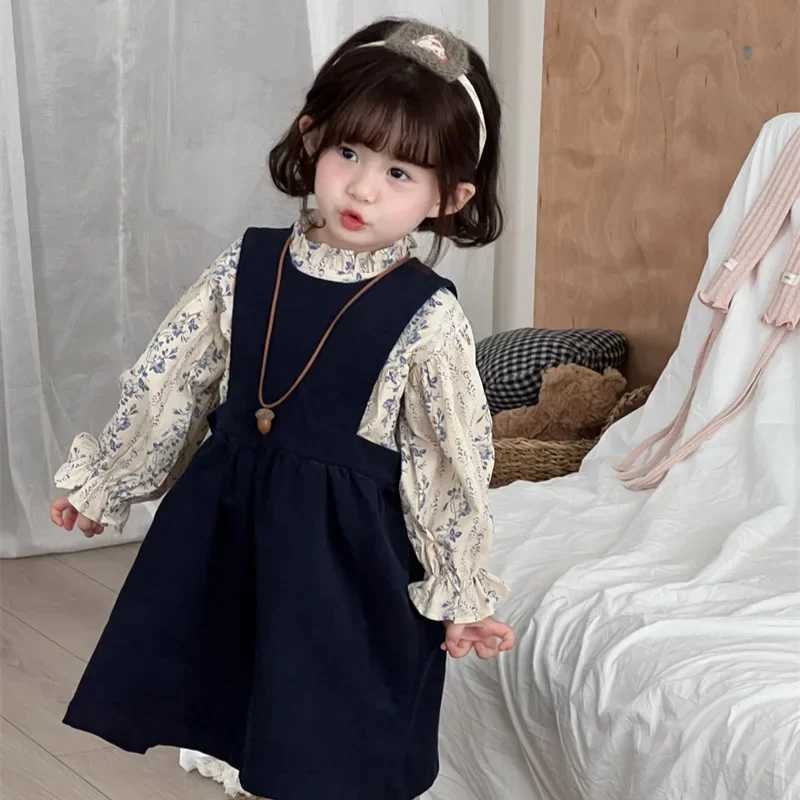 Broken Flower Shirt Spring and Autumn New Korean Fashion Broken Flower Lace Collar Bubble Sleeve Shirt Girls Clothes C251007